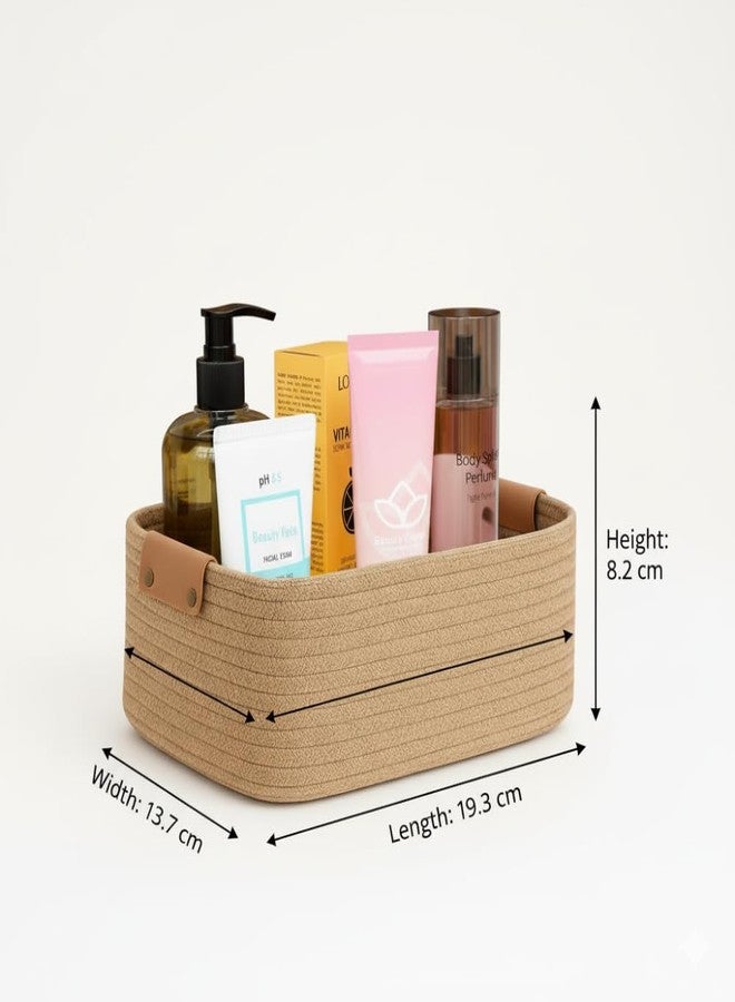 BOBBINY Woven Jute Storage Basket & Organizer for Home, Bathroom, and Kitchen | Eco-Friendly Rope Basket | Durable & Spacious Organizer for Shelves and Cabinets (12x8x5 Inch) (Grey) - Image 3