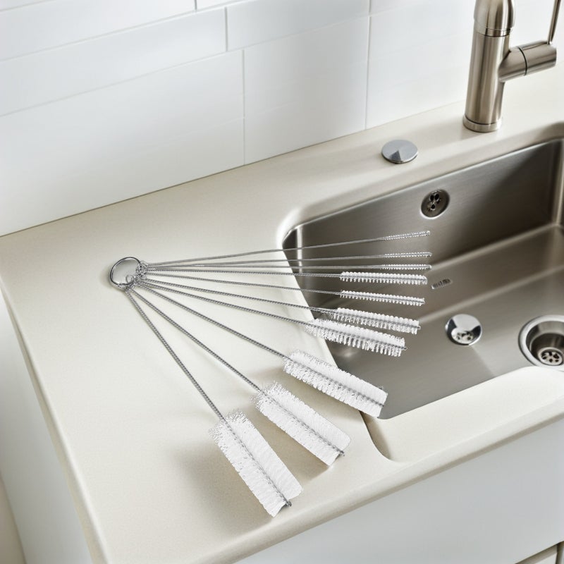 20 PCS /Set Drinking Cleaning Stainless Steel Nylon Brush Cleaner for Cleaning (White) - Image 4