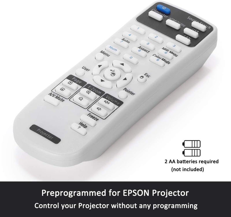 Litance Projector Remote Control for Epson 2181788 PowerLite 585W 575W 535W 108 109W 530 570 580 1930 1935 Home Cinema 1060 1040 660 BrightLink 585Wi 575Wi S39 VS250 VS350 VS230 VS330 EX5230 Remote - Image 3