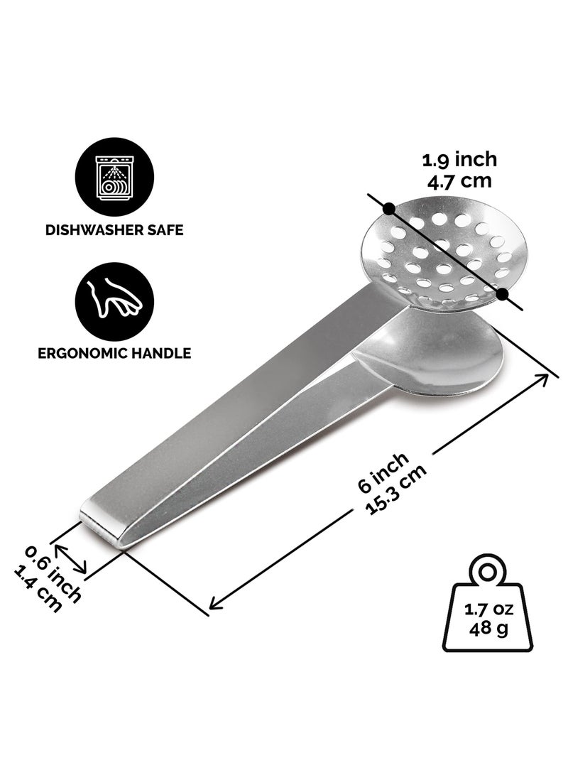 Stainless Steel Tea Bag Squeezer Set of 4 for Loose Leaf and Herbal Tea Perfect Kitchen Tool for Straining and Gripping Ice Cubes  - Image 5