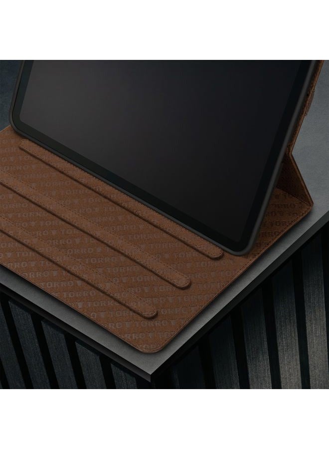 TORRO Case Compatible with iPad Air 11 Inch Air 6th /5th/4th Gen – Genuine Leather iPad Air 2024/2022/2020 Cover with Stand Function, Apple Pencil Connectivity and Wake/Sleep Function (Dark Brown) - Image 4