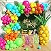 Leraqertra 148pcs Tropical Balloon Arch Kit with Hot Pink Lime Green Teal Yellow Orange Metallic Gold Green Long Balloons fo Luau Tropical Hawaiian Pool Birthday Party Decorations - Image 3