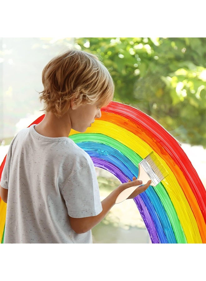 4 Inch Paint Brushes Bulk, Natural Bristle Chip Brushes with Wooden Handle, Flat Art Applicators for Wall, Furniture, Kids, Fences Details - Image 4