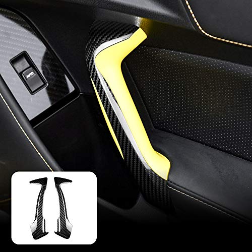 AIRSPEED Carbon Fiber Auto Inner Door Handle Panel Sticker Car Styling Interior Trim Decoration Accessories for Subaru BRZ Toyota 86 2013-2020 (Black) - Image 1