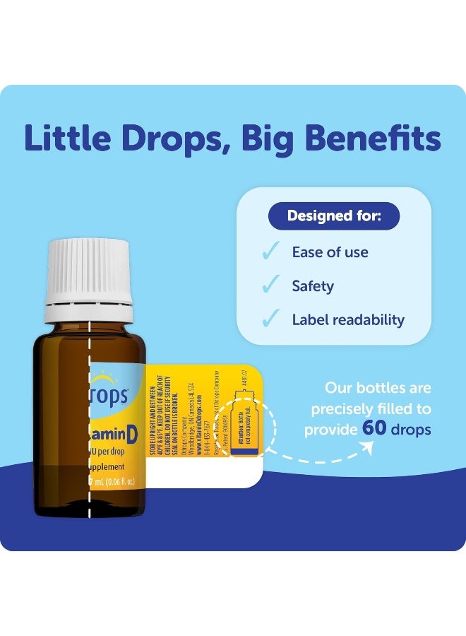Ddrops Organic Liquid Vitamin D Drops for Babies - 60 Drops - Image 2