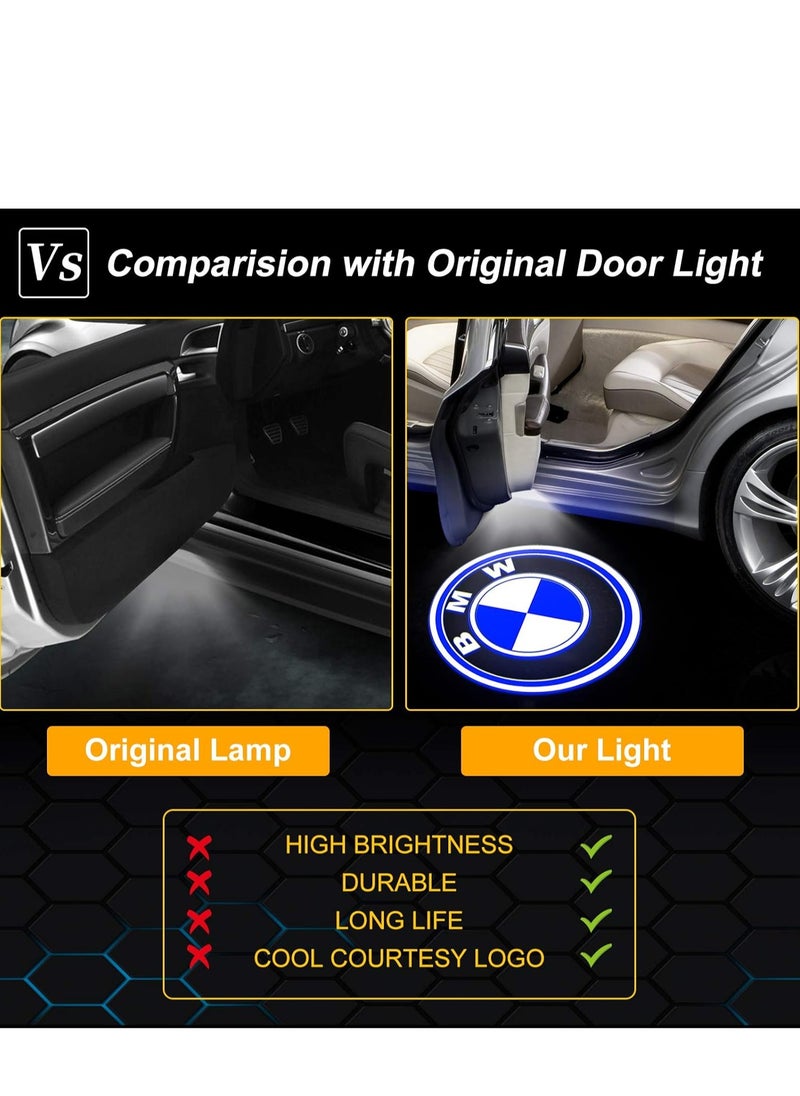 Generic - 2 Pack BMW LED Car Door Logo Light Projector, Welcome Laser Lights 3D Logo Door Lights for BMW 1 2 3 4 5 6 7 X1 X3 X4 X5 X6 M GT Series - Image 1