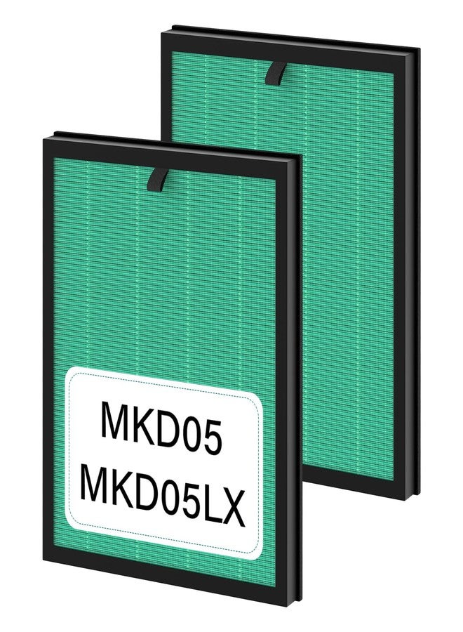 APRIL-FLOWER 2 Pack MKD05 Air Filter Replacement Compatible With Aroeve MKD05 Air Puri-fier. 4-In-1 Air Filter True HEPA Filter Replacement For MKD05 Air Puri-fier - Pet Dander Version. Compare to Part MKD05LX. - Image 1