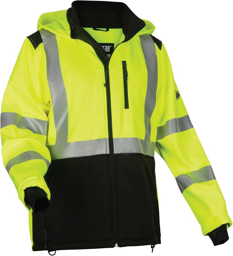 Ergodyne Ergodyne Unisex HiVis Softshell WaterResistant Jacket Lime XLarge US  - Image 1