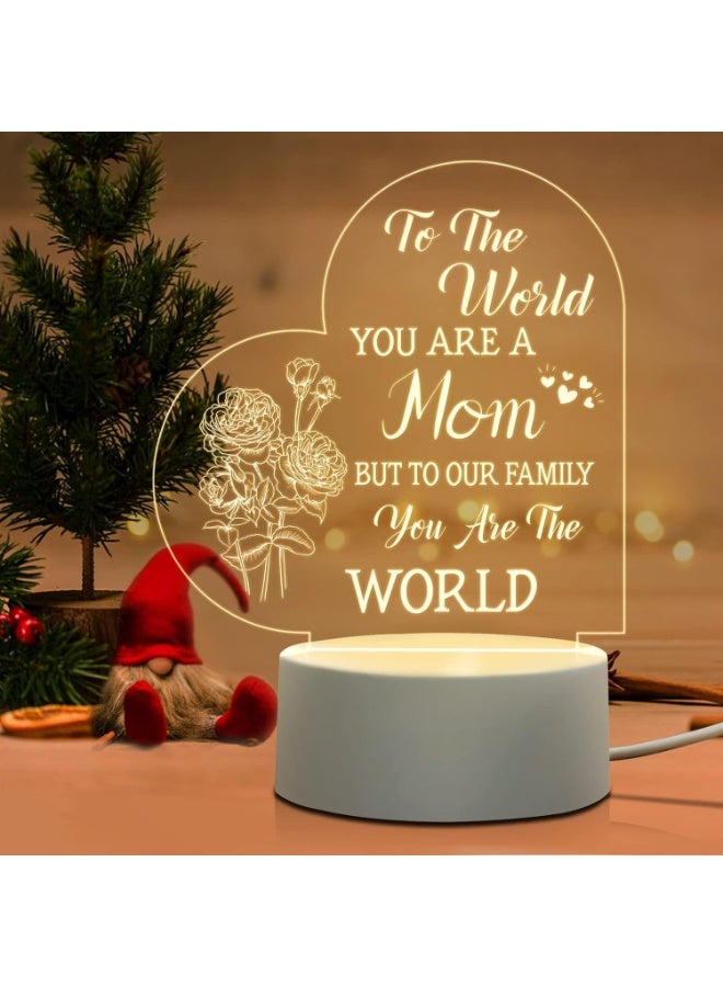 Gifts for Mom from Daughter Son, Mom Birthday Gifts, Mom Gifts Engraved Night Light, Christmas, Thanksgiving, Mothers Day, Birthday Gifts for Mom from Daughter Son - Image 1
