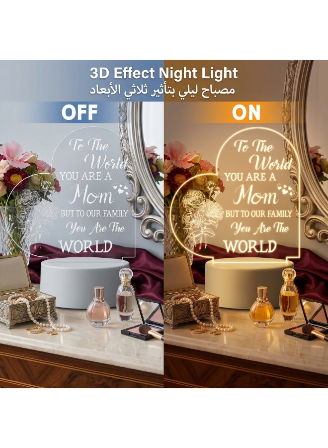 Gifts for Mom from Daughter Son, Mom Birthday Gifts, Mom Gifts Engraved Night Light, Christmas, Thanksgiving, Mothers Day, Birthday Gifts for Mom from Daughter Son - Image 2