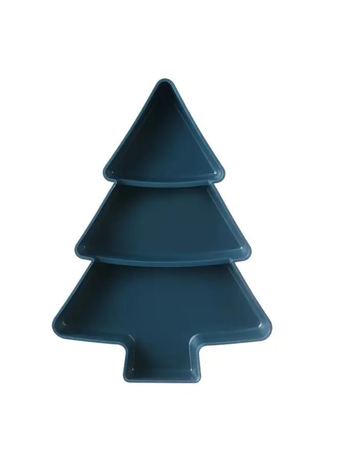 Creative Green Gridded Dried Fruit Plate Christmas Tree Theme Home Snack Dish - Image 1