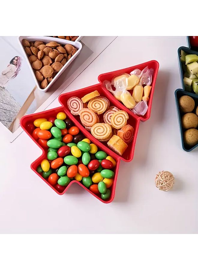 Creative Green Gridded Dried Fruit Plate Christmas Tree Theme Home Snack Dish - Image 5