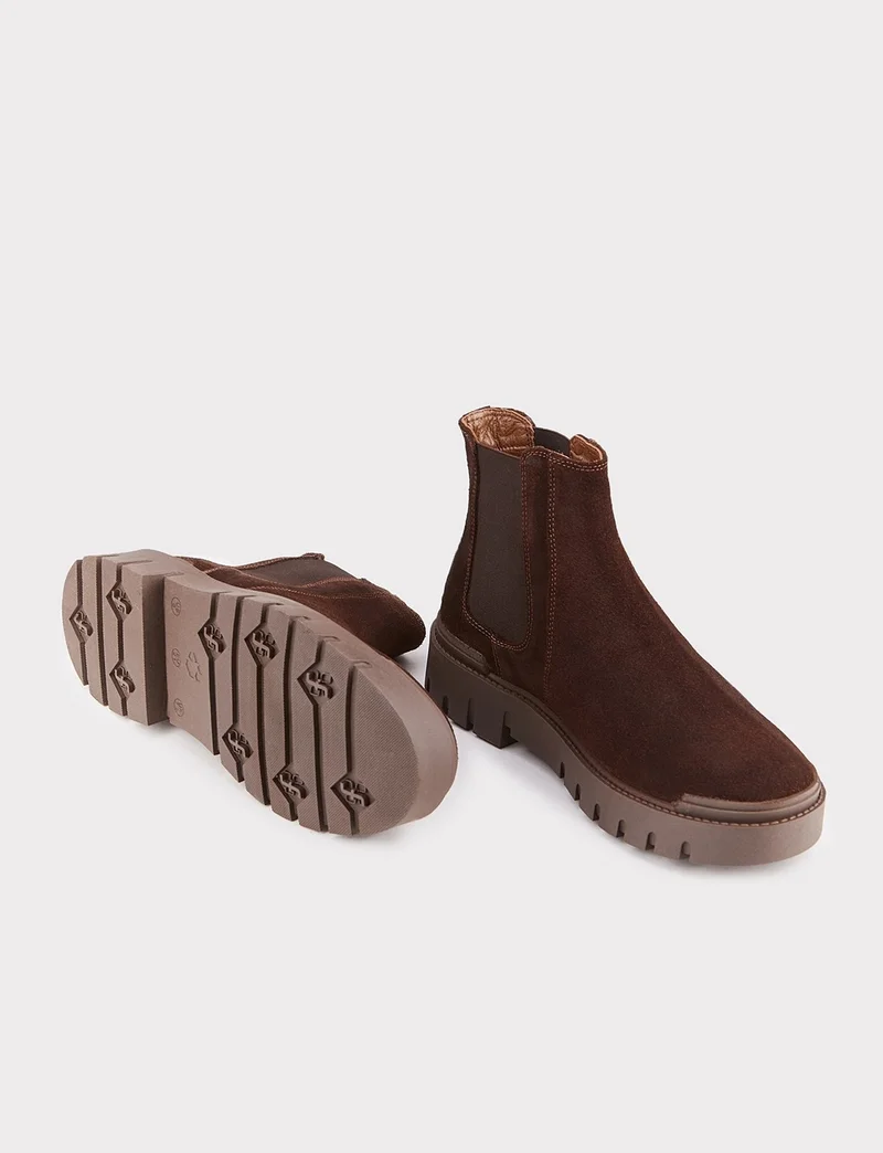 كاباني Genuine Leather Brown Men's Casual Boots