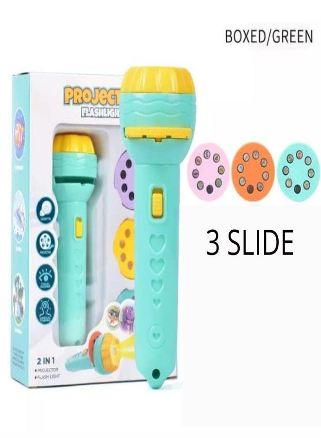 Bloombec 3 Slides 24 Patterns Mini Projector Torch Toy Slide Flashlight Projector Torch for Kids Educational Learning Toys, Sleeping Story Toys for Toddlers, Animal, Foods and Space - Image 3