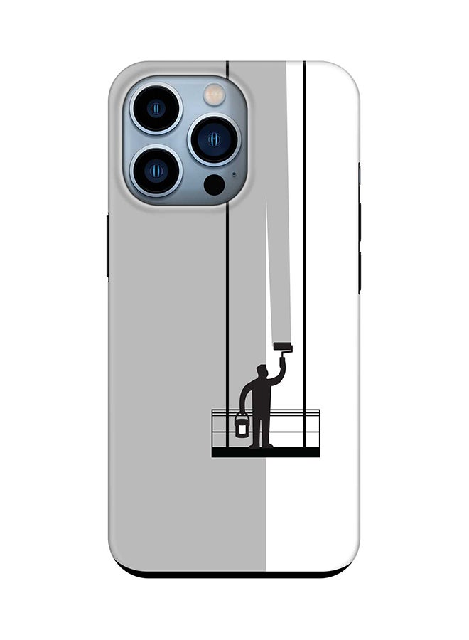 Stylizedd Tough Pro Case for iPhone 15 Pro Dual Layer Hybrid PC TPU Customized Mobile Cover Matte Finish Phone Case - Paint Hanger (Grey) - Image 1