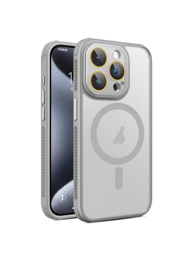 The Bros Case For iPhone 15 Pro Hardware Side Cooling Skin Feel Frosted MagSafe Magnetic Phone Case with Lens Film