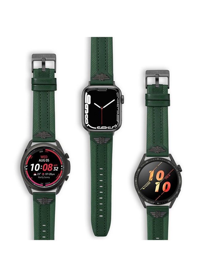 POLICE Unisex Wings Green Leather Watch Straps - Image 2