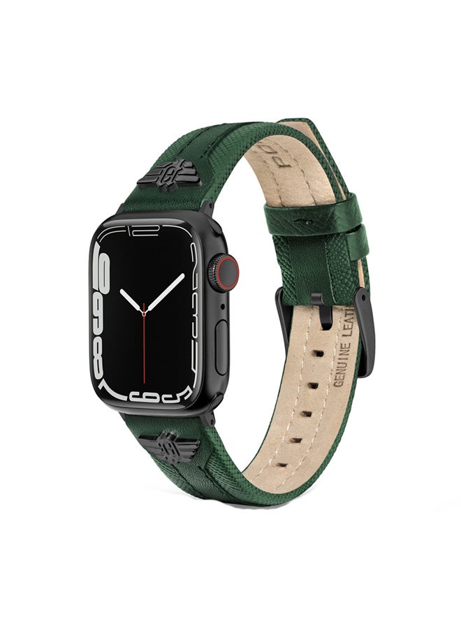 POLICE Unisex Wings Green Leather Watch Straps - Image 1