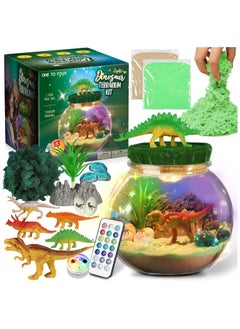 TOMSHOO Dinosaur Gifts for Boys - Dinosaur Terrarium Kit for Kids - Birthday Gift for Boys Ages 4 5 6 7 8-12 Year Old - DIY Dinosaur Toys for Boys - Arts and Crafts Kit for Kids  - Image 1