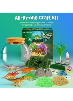 TOMSHOO Dinosaur Gifts for Boys - Dinosaur Terrarium Kit for Kids - Birthday Gift for Boys Ages 4 5 6 7 8-12 Year Old - DIY Dinosaur Toys for Boys - Arts and Crafts Kit for Kids  - Image 4