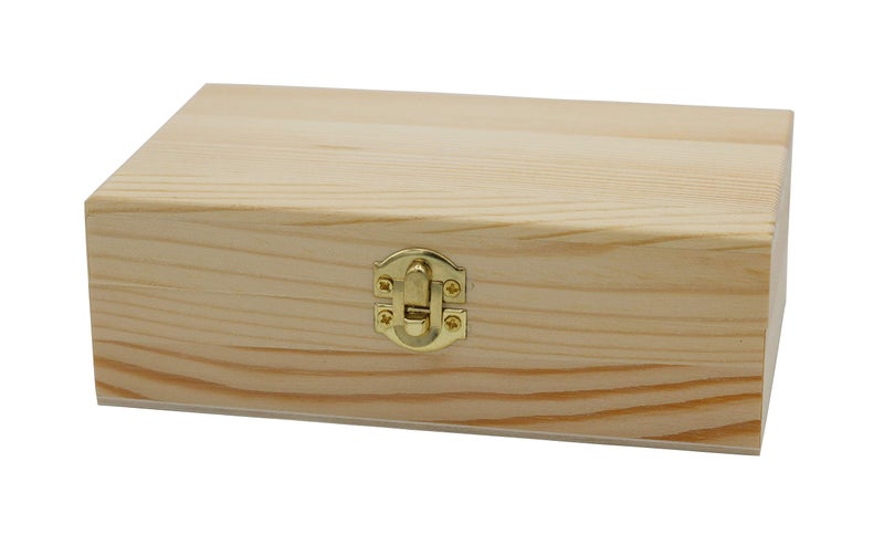 Creative Hobbies Unfinished Wood Craft Kit – Light Wood with Clasp – Make Your Own Gift Box, Jewelry Box - Decorate with Paint, Ribbon, Decoupage - 6 x 4 x 2 in - Image 2