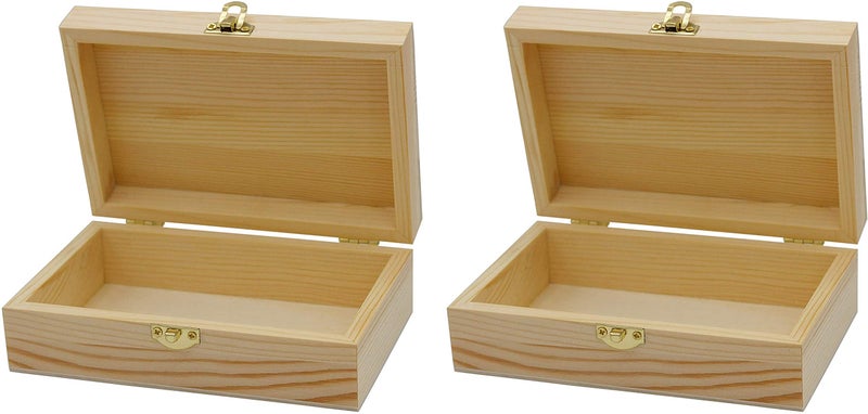 Creative Hobbies Unfinished Wood Craft Kit – Light Wood with Clasp – Make Your Own Gift Box, Jewelry Box - Decorate with Paint, Ribbon, Decoupage - 6 x 4 x 2 in - Image 3