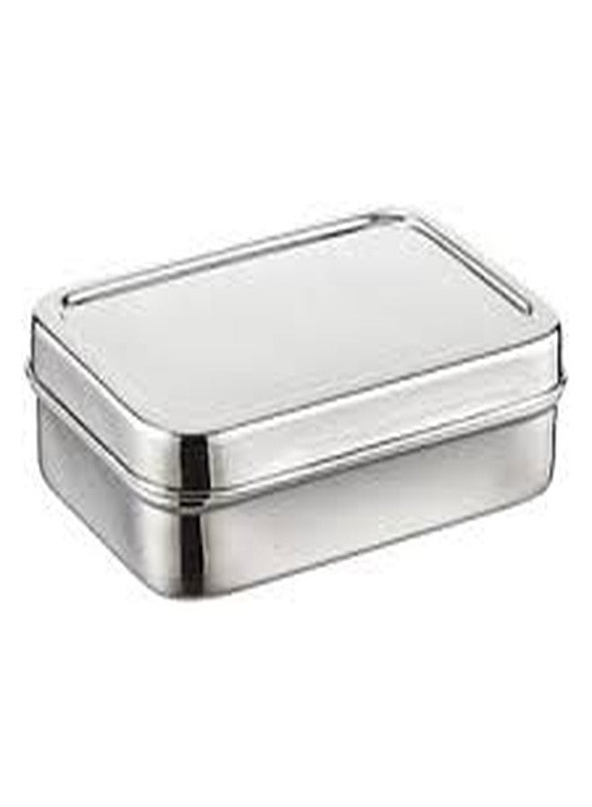DiBha Stainless Steel Rectangle Shape Medium Size Solo Lunch Box/School Lunch Box for Kids/Adults (400 ml) - Image 3