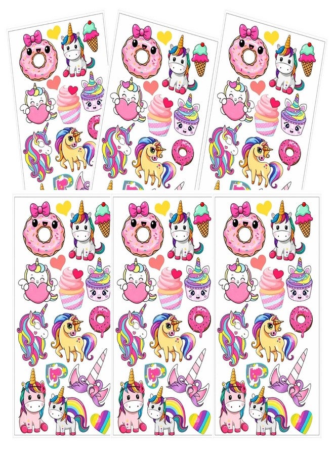 AMYCAUR Colorful Unicorn Cartoon Stickers Set (Items of 1) Cute Decorative Stickers for Laptop, Notebook, Bottle & Crafts (Unicorn Sticker Pack of 12| Multicolor |) - Image 1