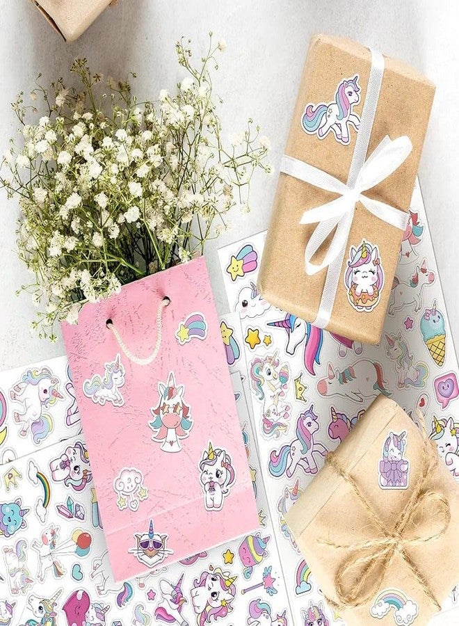 AMYCAUR Colorful Unicorn Cartoon Stickers Set (Items of 1) Cute Decorative Stickers for Laptop, Notebook, Bottle & Crafts (Unicorn Sticker Pack of 12| Multicolor |) - Image 4