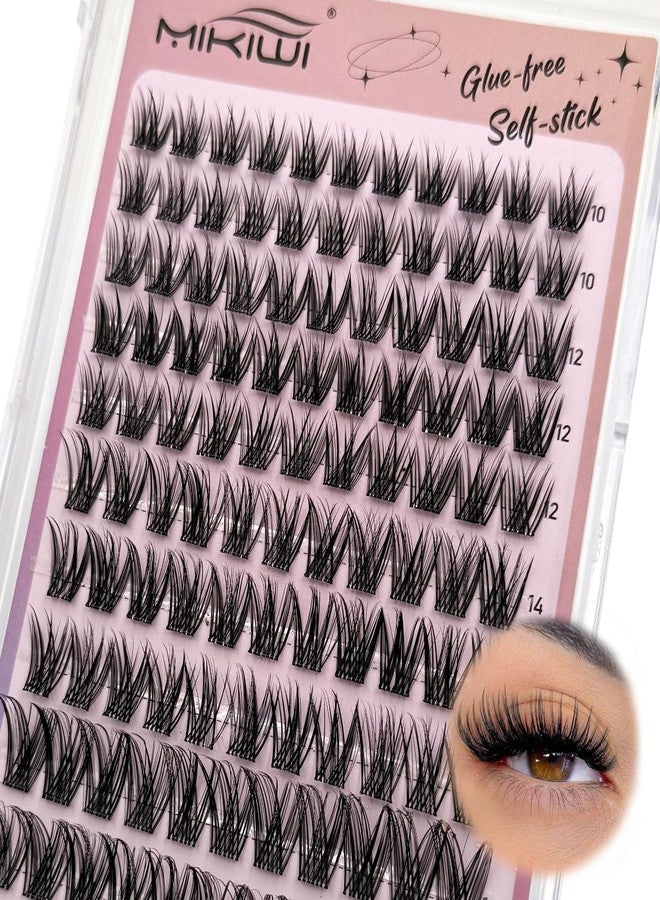 MIKIWI Self Adhesive Eyelashes, 10-16mm Pre Glued Eyelashes Clusters No Glue Natural Lash Clusters DIY Self Adhesive Lash Clusters - Image 1