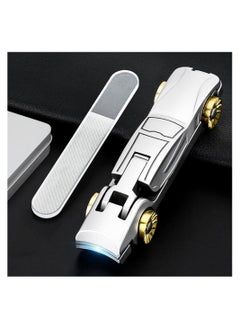 Excefore Ultra Wide Jaw Nail Clippers & Nano Nail File Toenail Clippers Sets, Effortless Stainless Steel Nail Clippers, Thick Nails Cutter for Ingrown Manicure Pedicure Men & Women (Car Shaped-Silver)  - Image 1