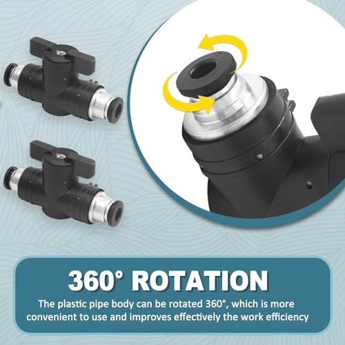 Uenhoy 3 Pcs Pneumatic Ball Valve 6mm OD Push to Connect Fittings Air Flow Control Valve Air Straight Quick Connect Union - Image 5