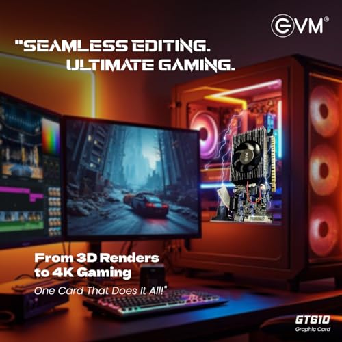 EVM GeForce GT610 Graphics Card GPU | 2GB DDR3 | PCIe 2.0 | HDMI VGA DVI | 1080p Full HD | Heat Sink Fan Cooling | Low Profile | Desktop Compatible | Stable Performance | 3 Year Warranty (EVM-GT610) - Image 5