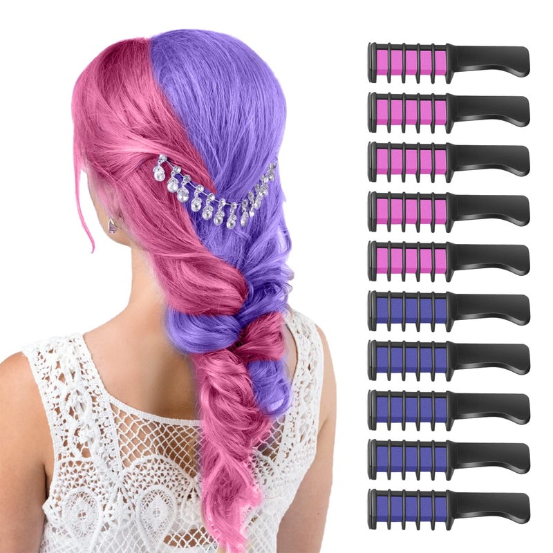 MSDADA Hair Chalk for Girls KidsNew Hair Chalk Comb Temporary Bright Washable Hair Color Dye4 5 6 7 8 9 10 Year Old Girl Gifts Toys for ChristmasHalloween Cosplay Birthday5 Pcs Pink5 Pcs Purple