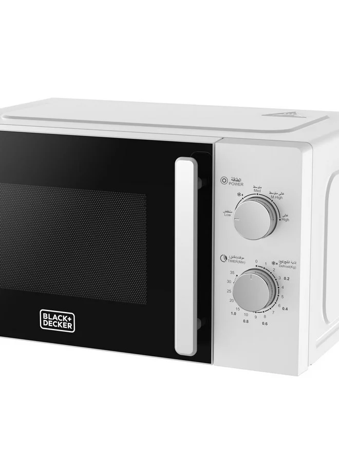 BLACK+DECKER 700W Microwave Oven White and Black 20 L MZ2017PSA-B5