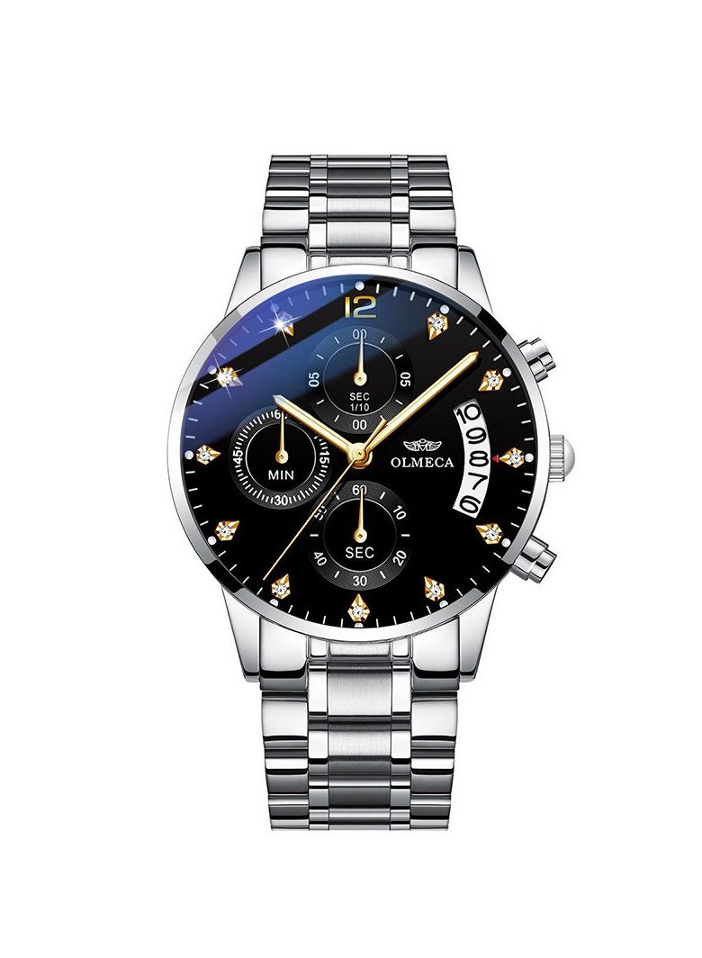 Olmeca Men's Water Resistant Stainless Steel Chronograph Wrist Watch - Image 1