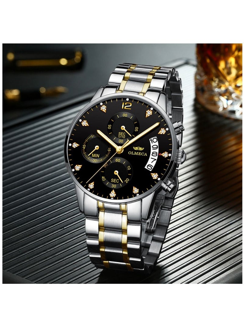 Olmeca Men's Water Resistant Stainless Steel Chronograph Wrist Watch - Image 3