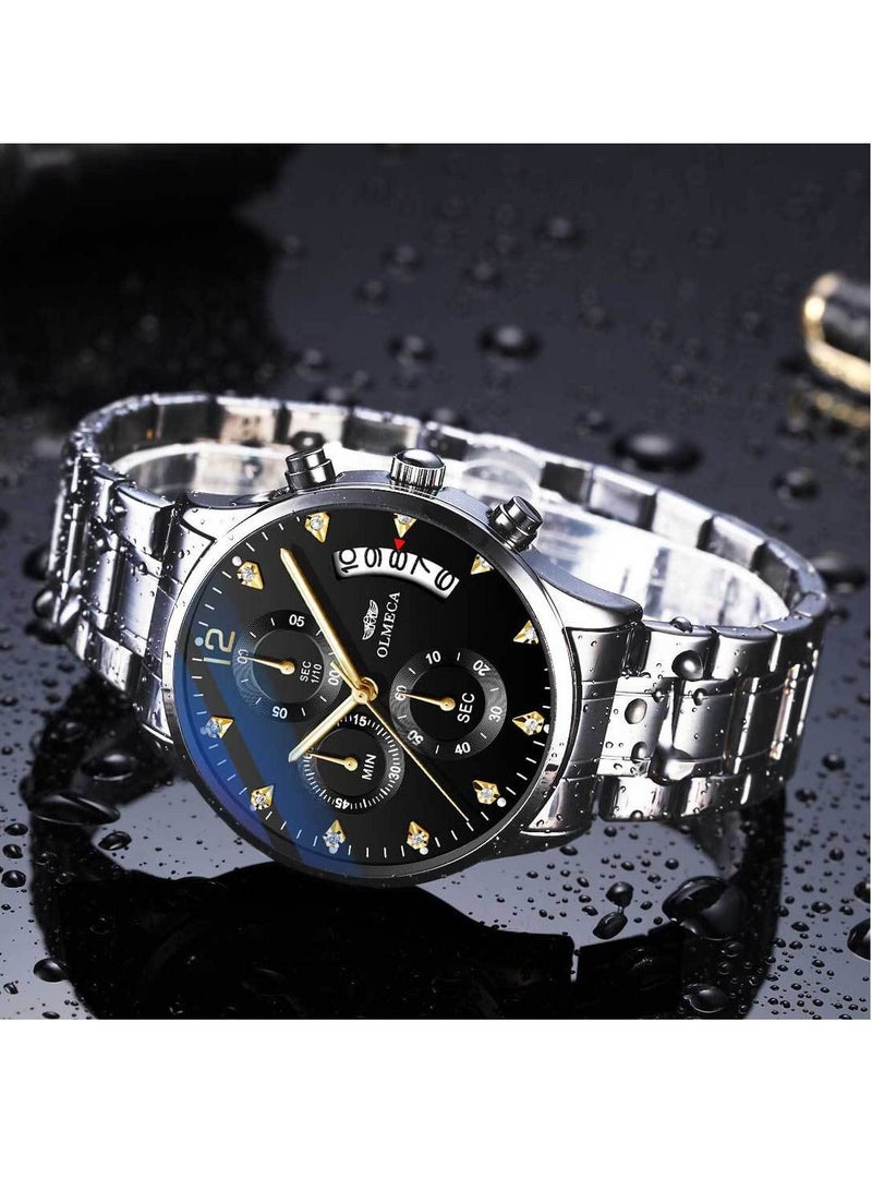 Olmeca Men's Water Resistant Stainless Steel Chronograph Wrist Watch - Image 2