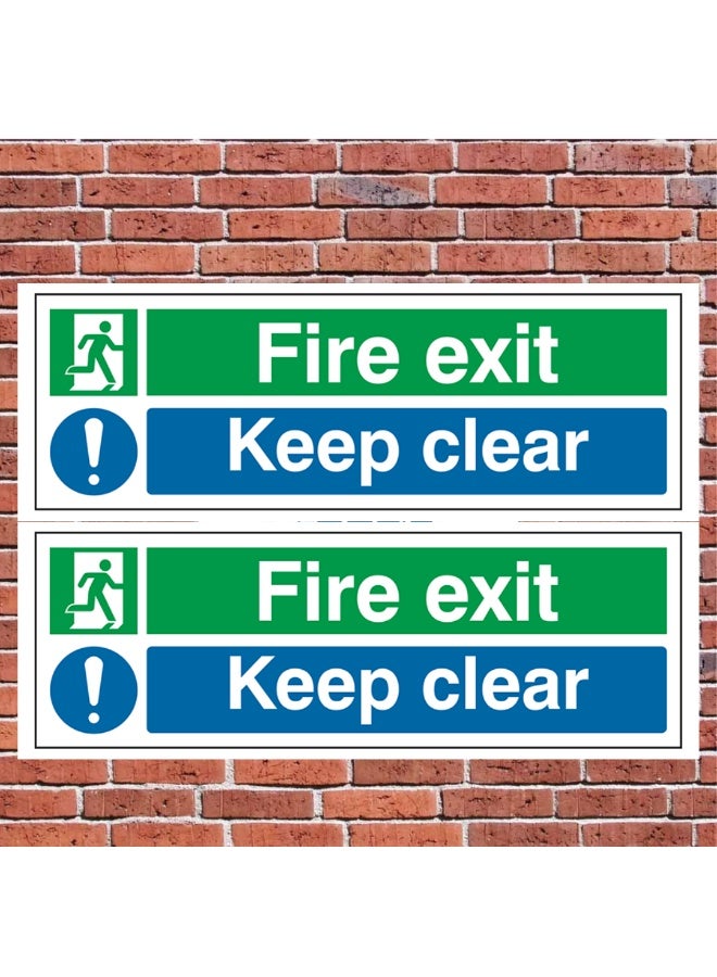Fire Exit Keep Clear Safety Sign – Emergency Door Instruction Sticker - Image 3