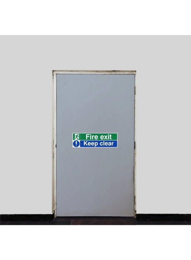 Fire Exit Keep Clear Safety Sign – Emergency Door Instruction Sticker - Image 2