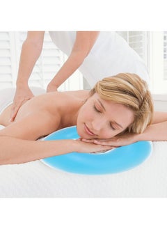 Salmue Almue Silicone Pillow Soft Massage Face Relax Pillow Headrest Spa Beauty Salon Skin Care Soft Overlay Face Relax Weigh Cushion Pad Salon Cushion Silicon Facial Relax Head Cradle Cushion(Sky Blue)  - Image 4
