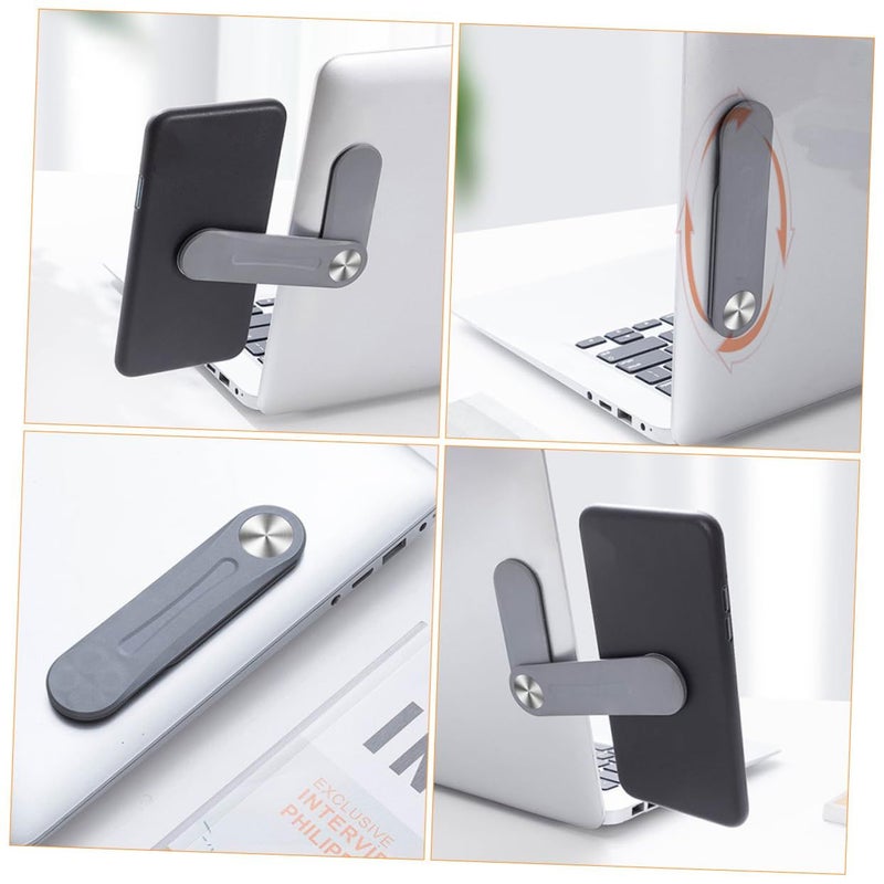 Foldable Phone Stand For Laptop Side Mount Clip Holder Portable Cellphone Bracket Compatible All Smartphones Silver - Image 4