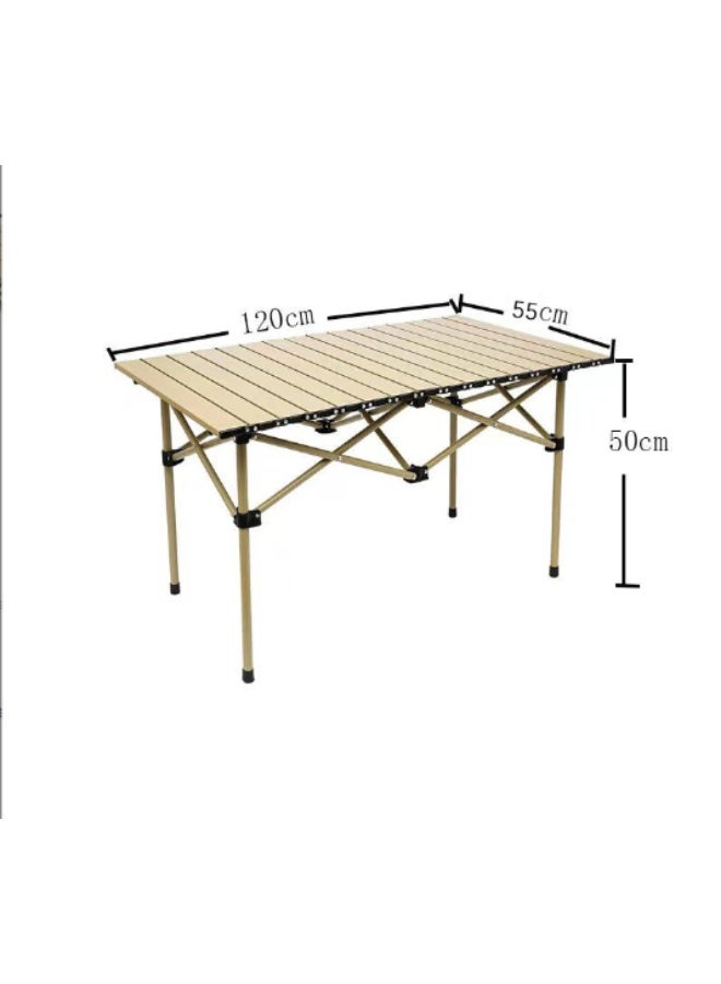 حجم الطاولة 120 سم × 55 سم، 6 كراسي بمقاس 36 × 36 × 58 سم. مجموعة طاولة وكراسي خارجية قابلة للطي، طاولة وكراسي خارجية، طاولة وكراسي تخييم، طاولة وكراسي قابلة للطي، كراسي فناء - Image 3