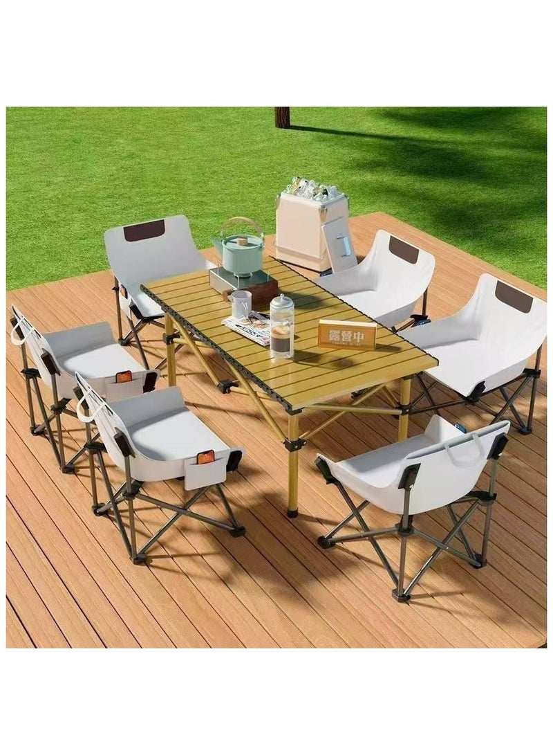 120CMx55CM table size,55x43x40CM chairs 6pcs.Foldable outdoor table and chairs set, outdoor table and chairs, camping table and chairs, foldable table and chairs, patio chairs - Image 1