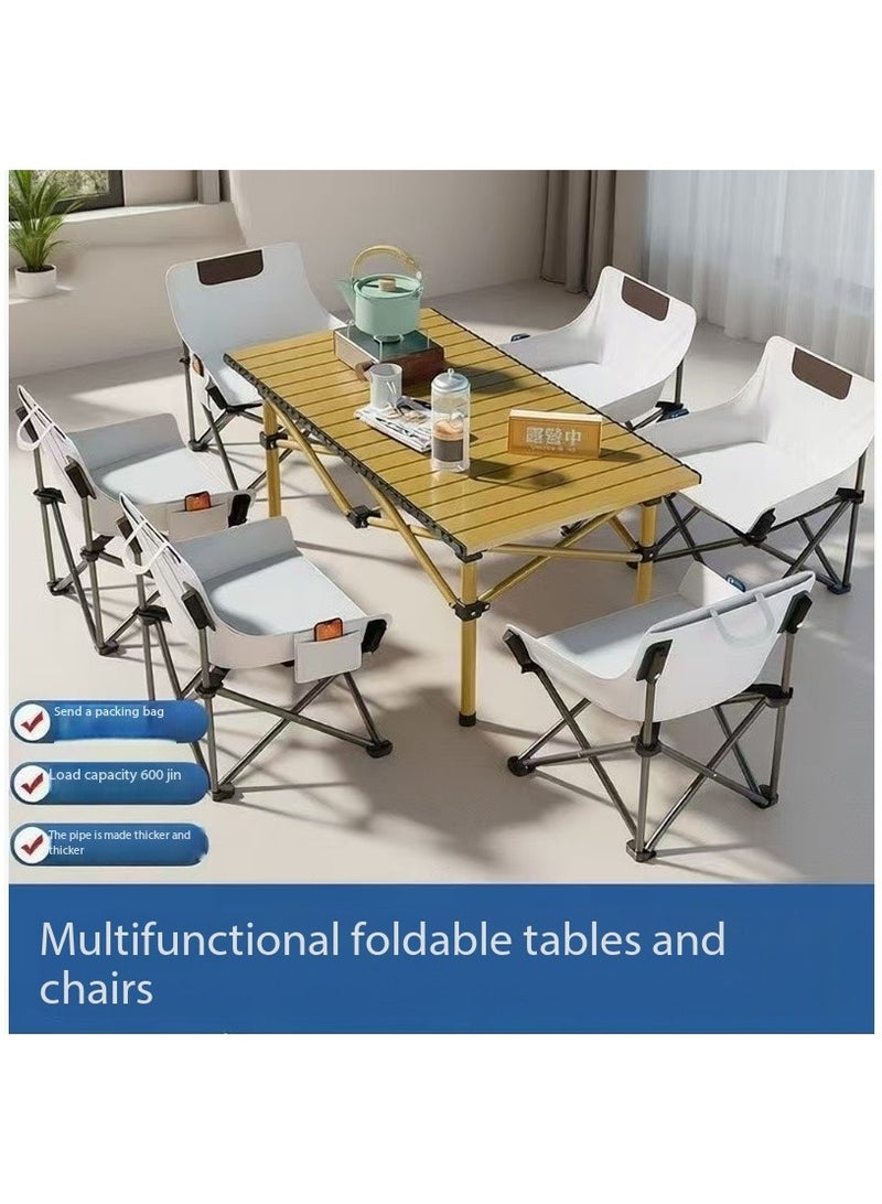 120CMx55CM table size,55x43x40CM chairs 6pcs.Foldable outdoor table and chairs set, outdoor table and chairs, camping table and chairs, foldable table and chairs, patio chairs - Image 2