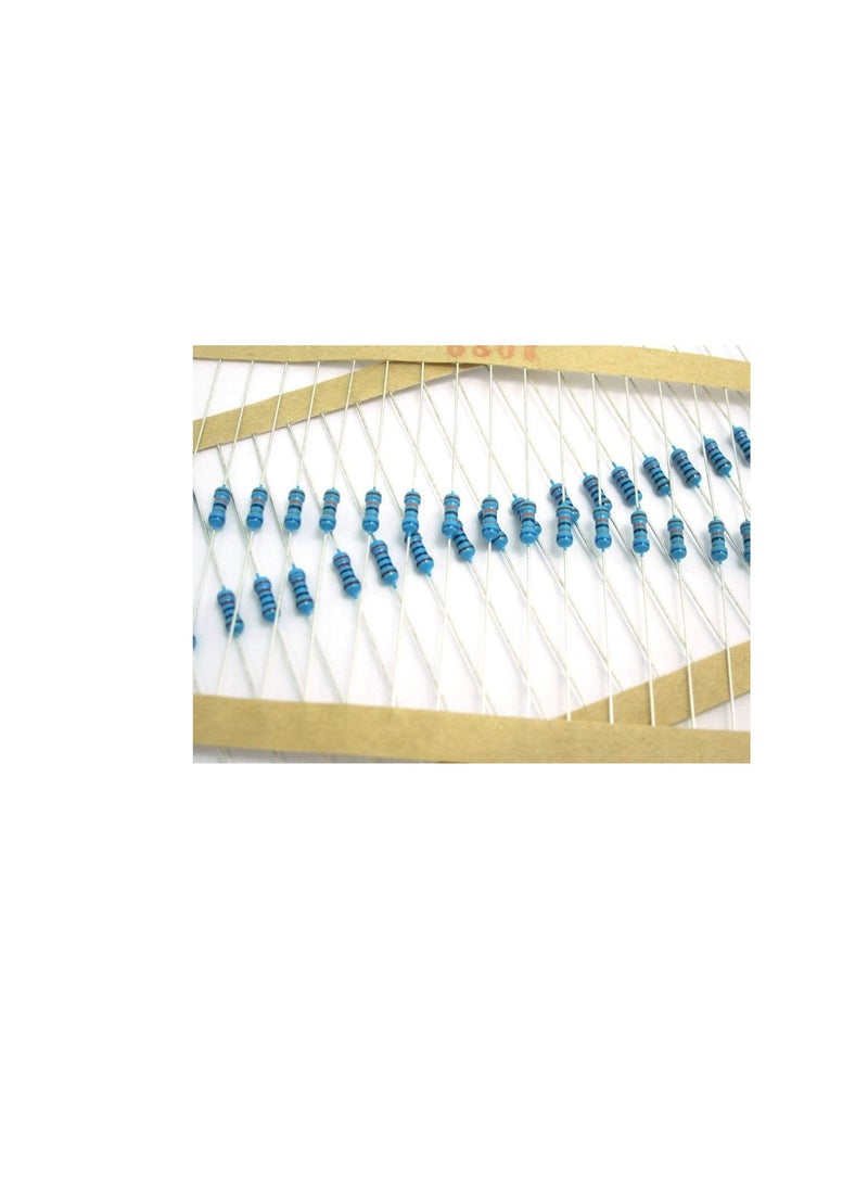 1/4W Metal Film Resistor, 5 Colour Ring Band 1% Ω Ohms Tolerance, For Electrical DIY Pack of 50 (1/4W 62KΩ (62000ohms))  - Image 3