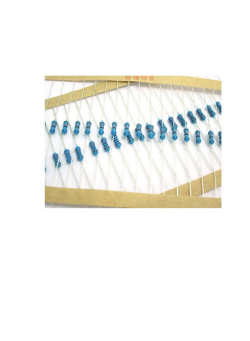 1/4W Metal Film Resistor, 5 Colour Ring Band 1% Ω Ohms Tolerance, For Electrical DIY Pack of 50 (1/4W 62KΩ (62000ohms))  - Image 1
