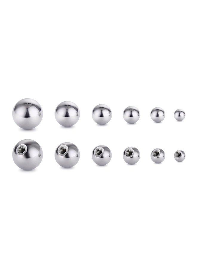 COTTVOTT Threaded 316L Steel Replacement Balls Piercing Parts for Body Jewelry Labret Belly Rings Tongue Barbell 14G 16G Pack of 8 (8pcs Mix per size) - Image 5
