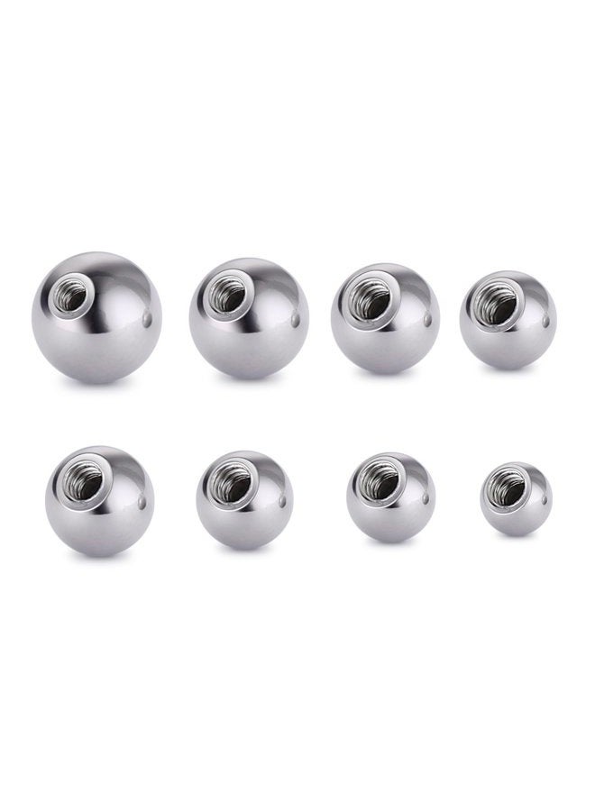 COTTVOTT Threaded 316L Steel Replacement Balls Piercing Parts for Body Jewelry Labret Belly Rings Tongue Barbell 14G 16G Pack of 8 (8pcs Mix per size) - Image 1