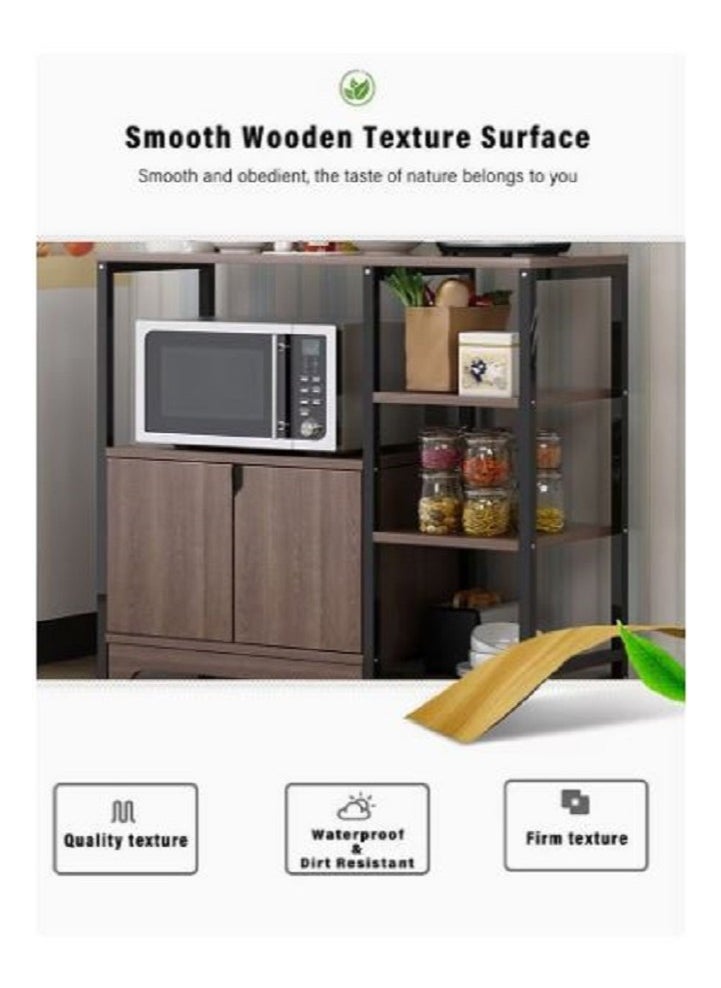 AGD - Kitchen Standing Shelf Units Kitchen Rack with Storage Cabinet 4Tier Microwave Oven Stand Spice Holder - Image 1